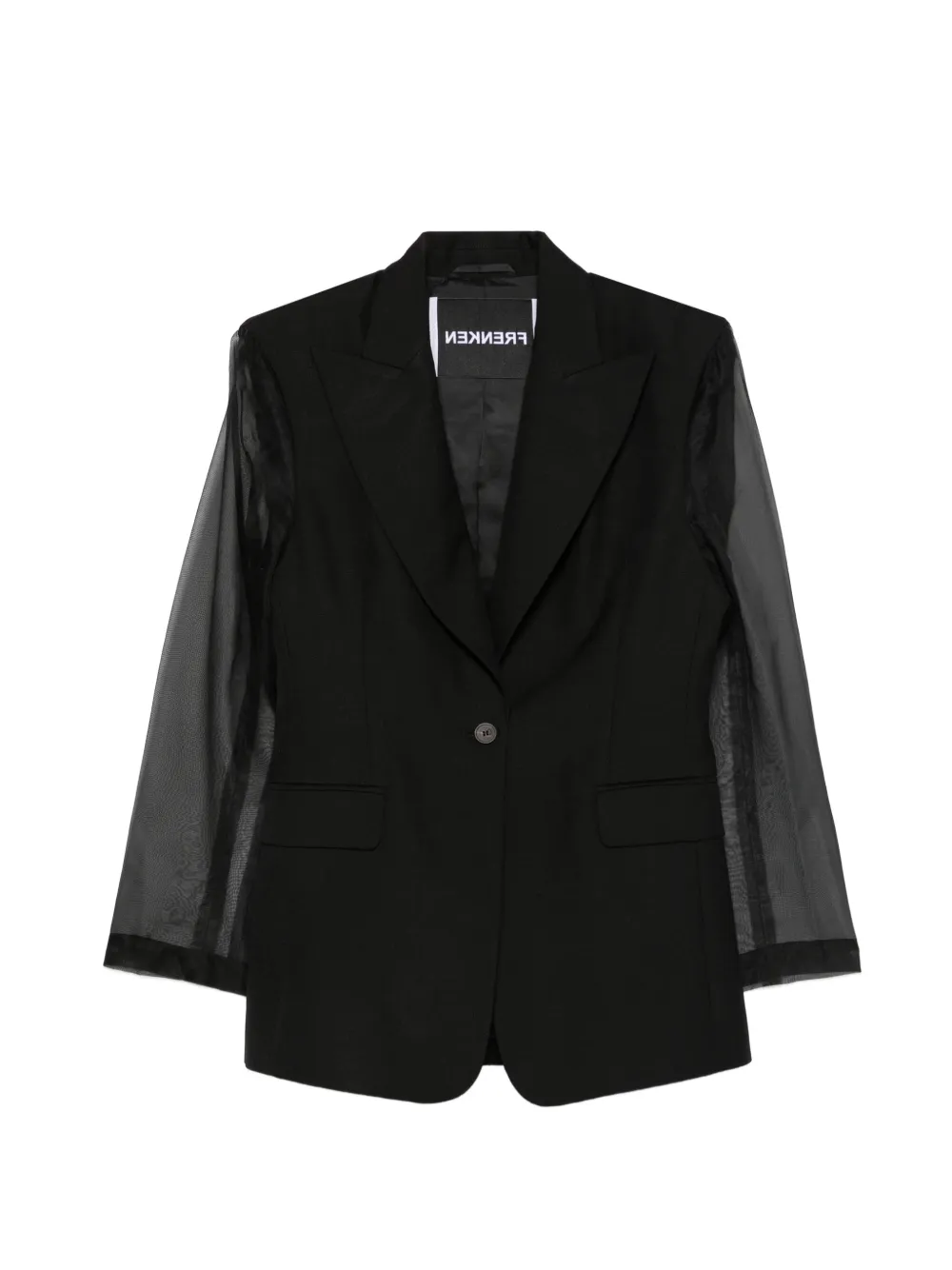 Frenken Blazer sartoriale con maniche semi trasparenti - Nero