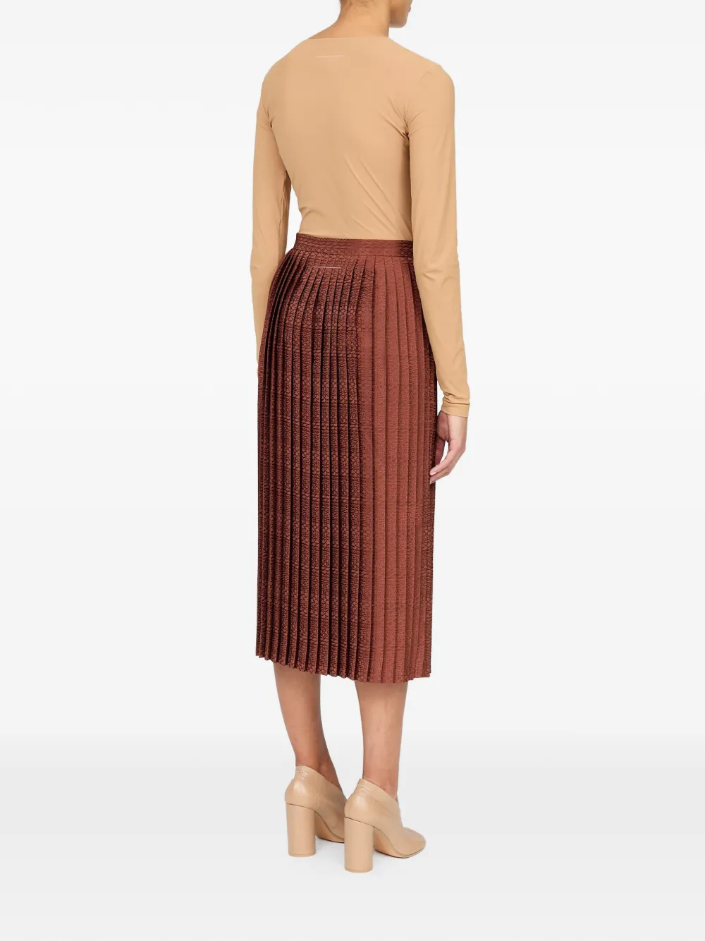 MM6 Maison Margiela Midi-rok met jacquard Bruin