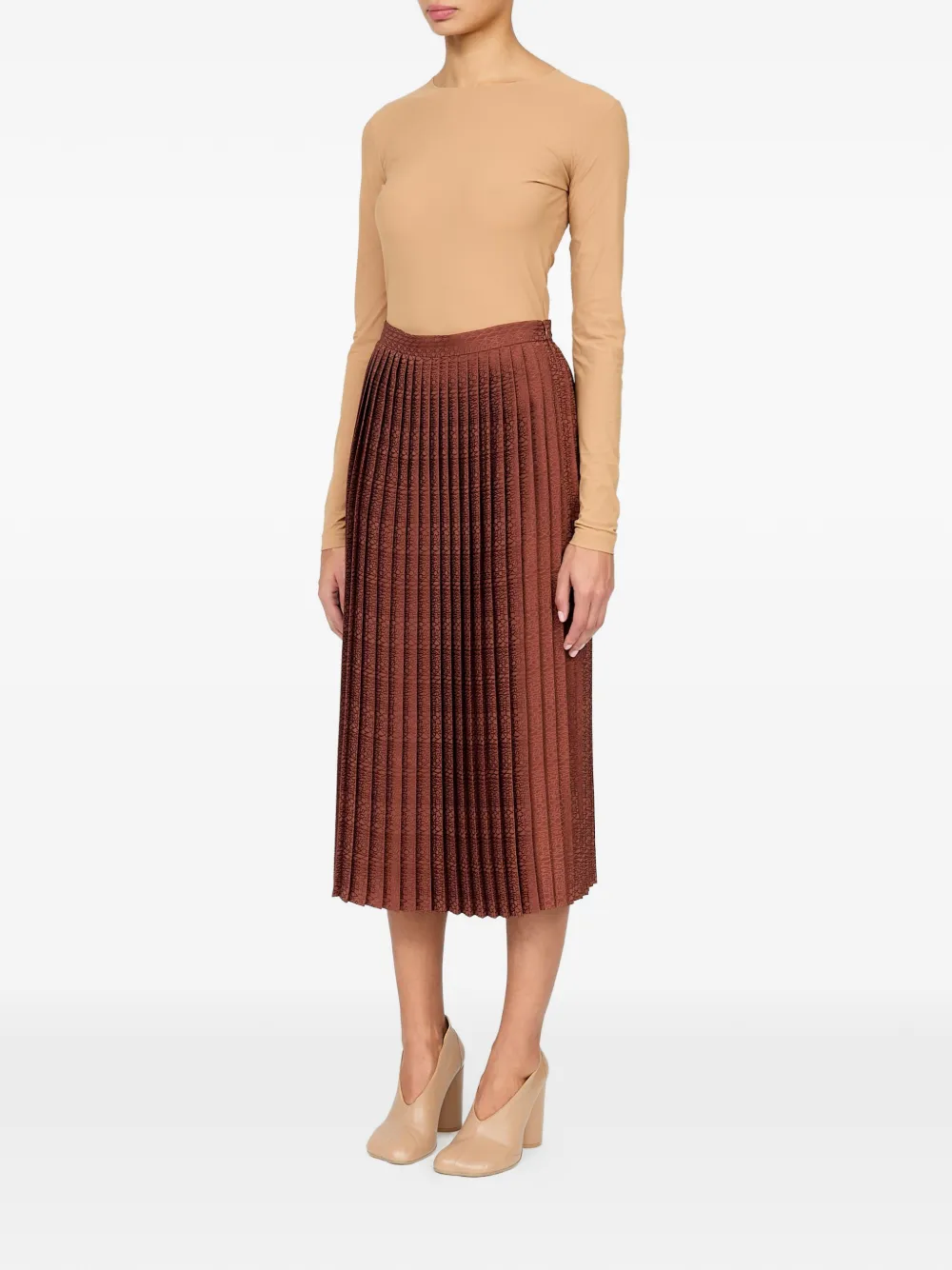MM6 Maison Margiela Midi-rok met jacquard Bruin