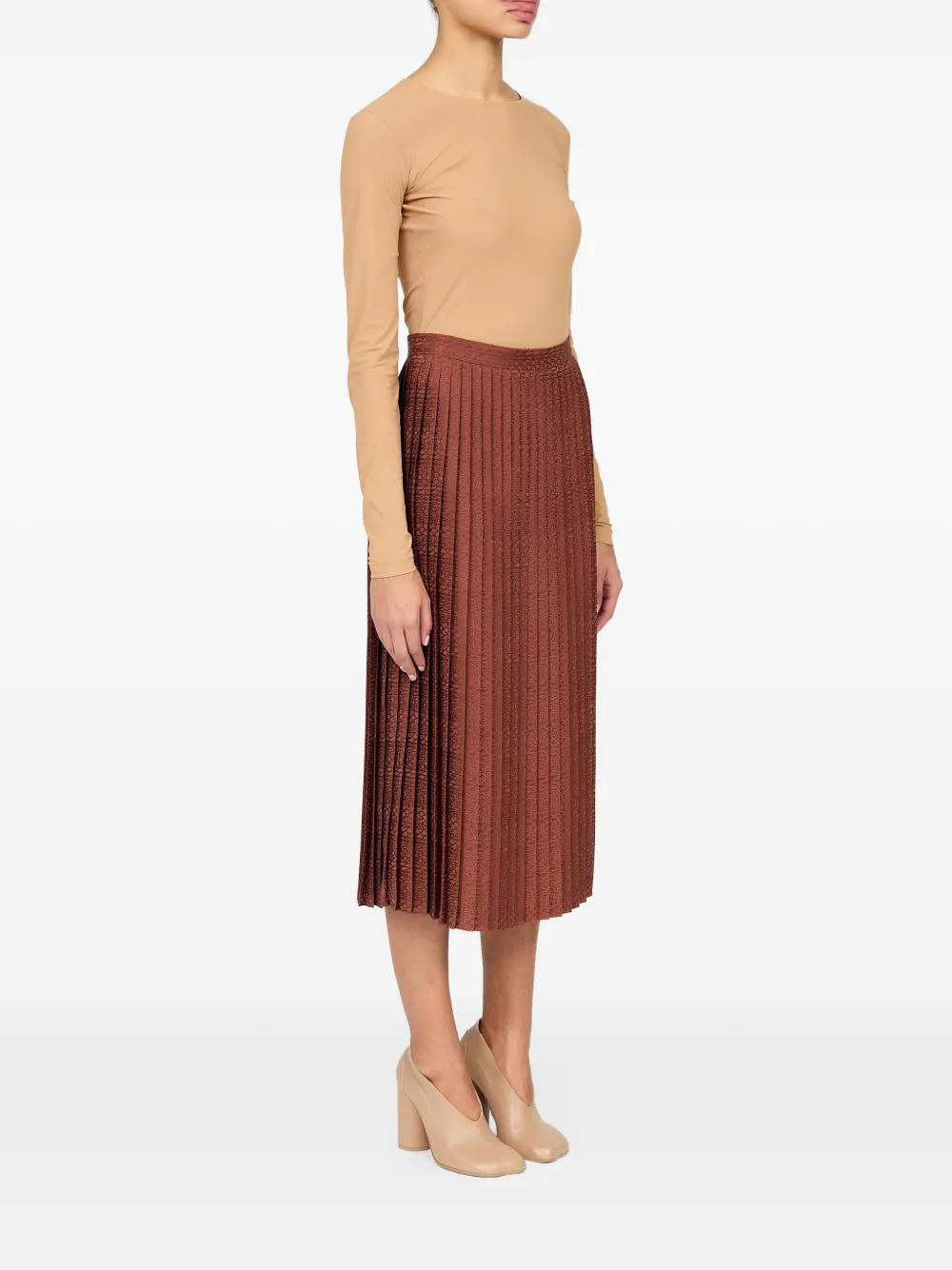 MM6 Maison Margiela Midi-rok met jacquard Bruin