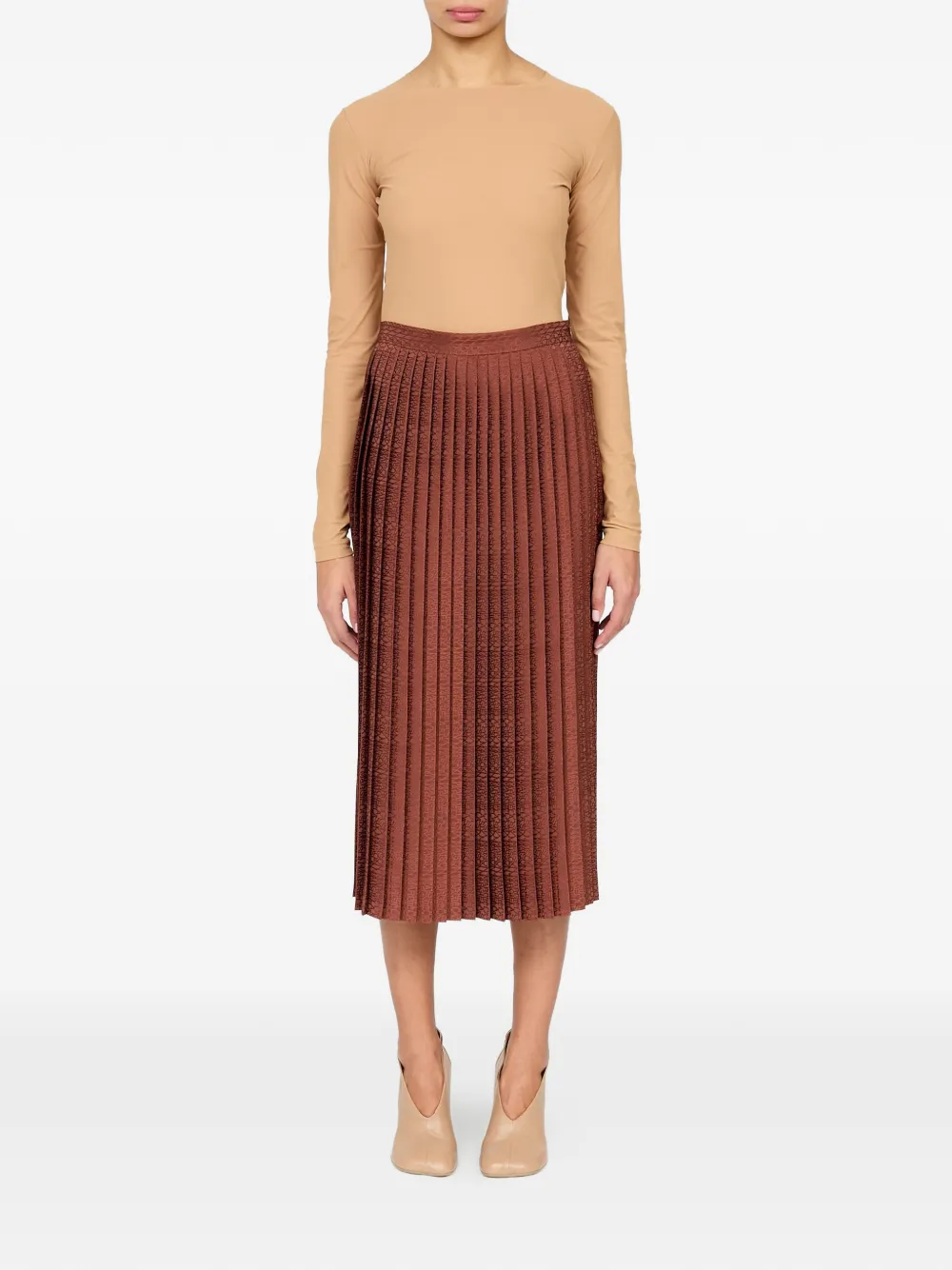 MM6 Maison Margiela Midi-rok met jacquard Bruin