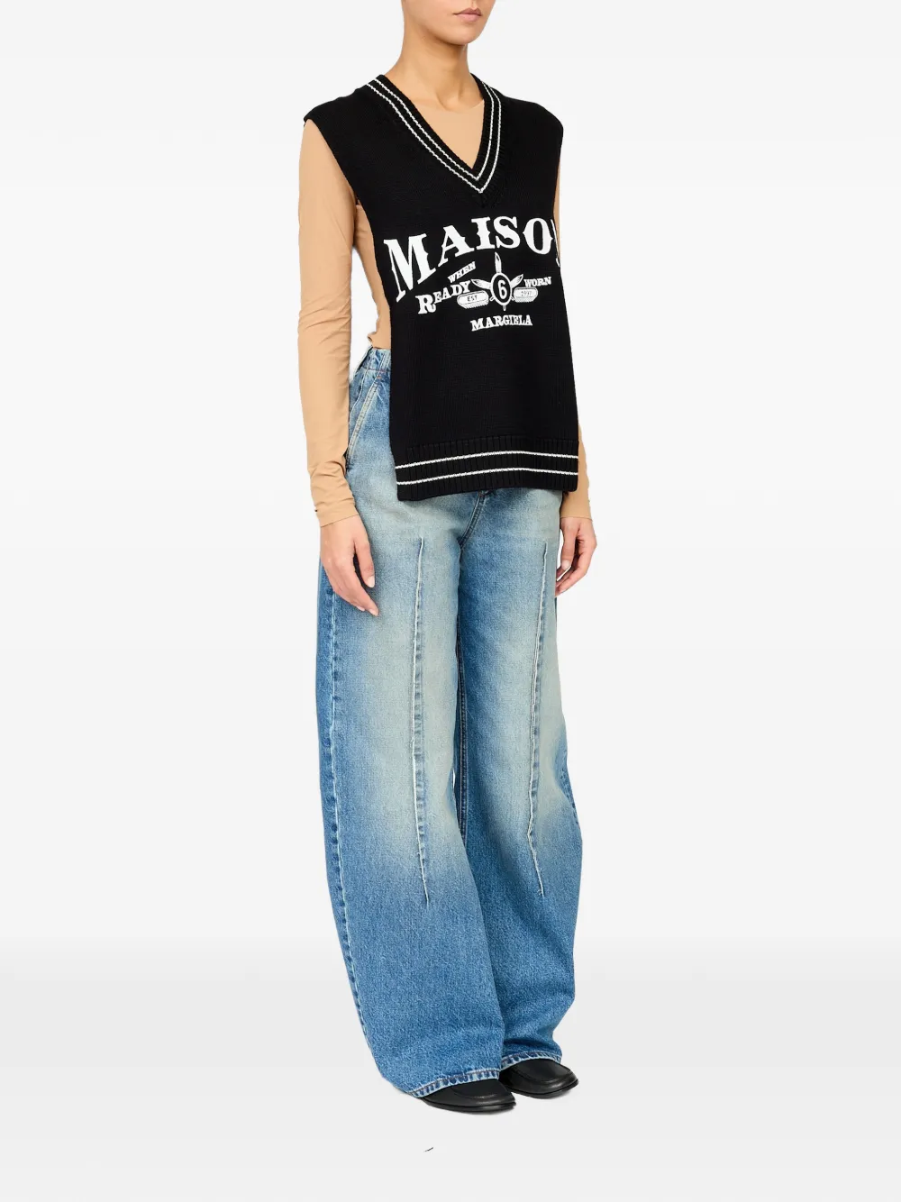 MM6 Maison Margiela Wollen spencer Zwart