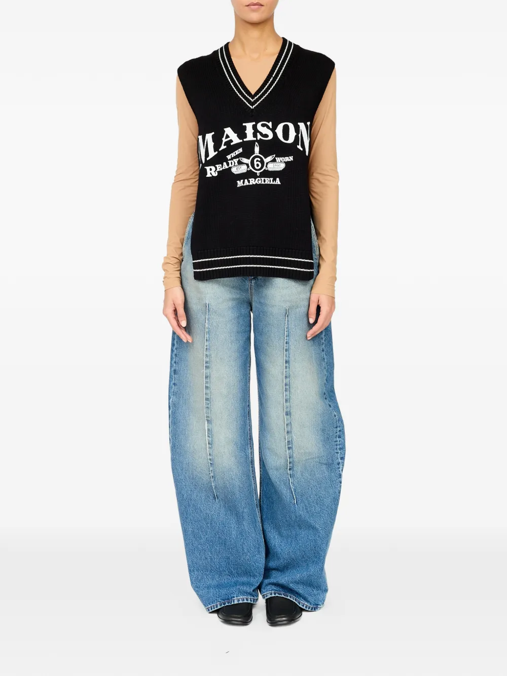 MM6 Maison Margiela Wollen spencer Zwart