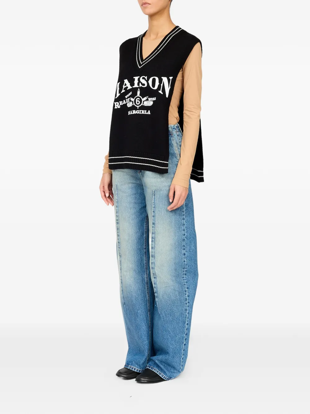 MM6 Maison Margiela Wollen spencer Zwart