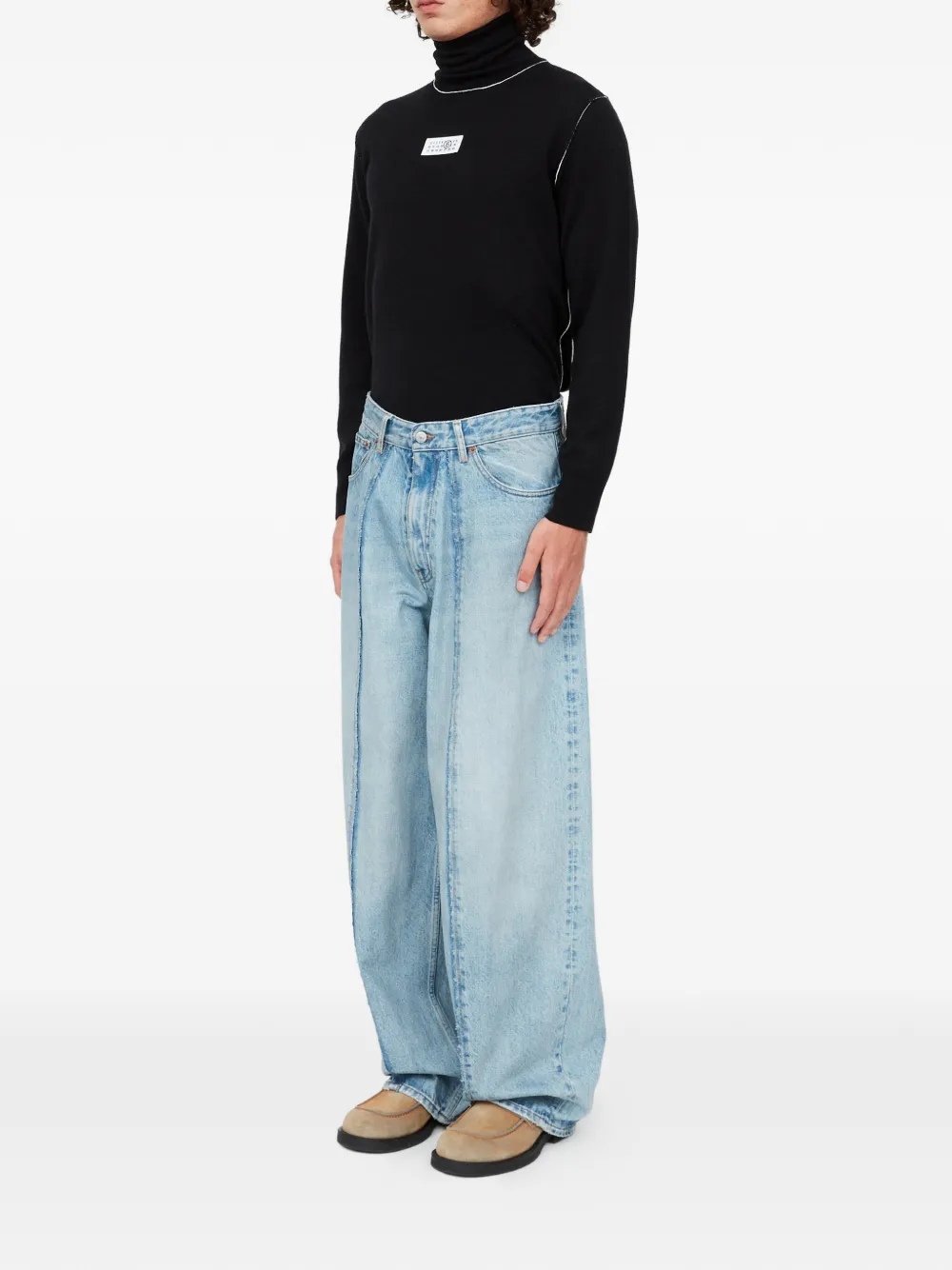 MM6 Maison Margiela Jeans met wijde pijpen Blauw