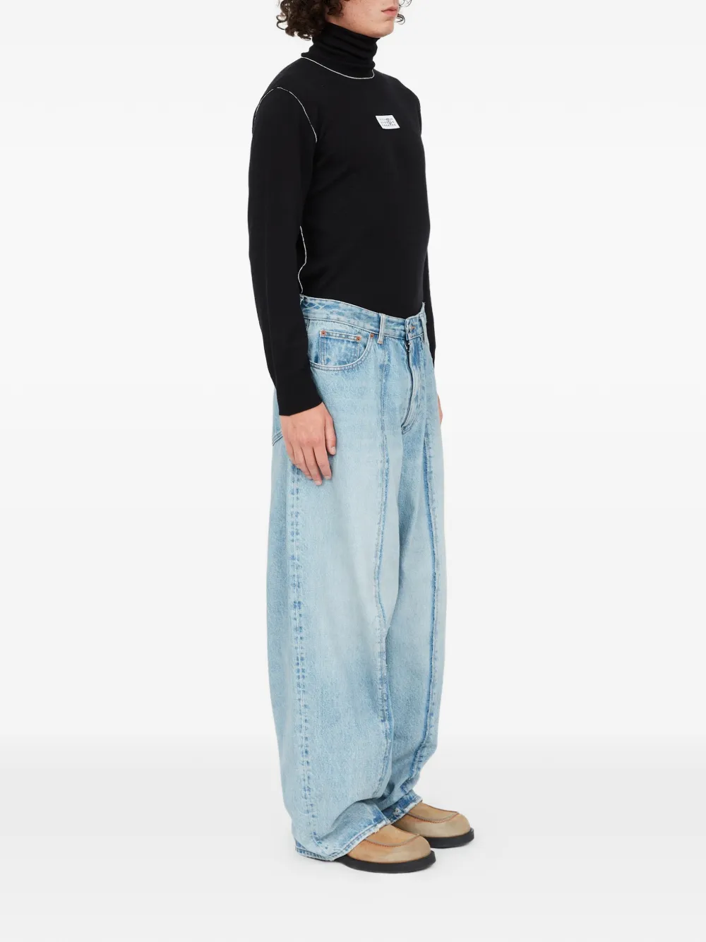 MM6 Maison Margiela Jeans met wijde pijpen Blauw