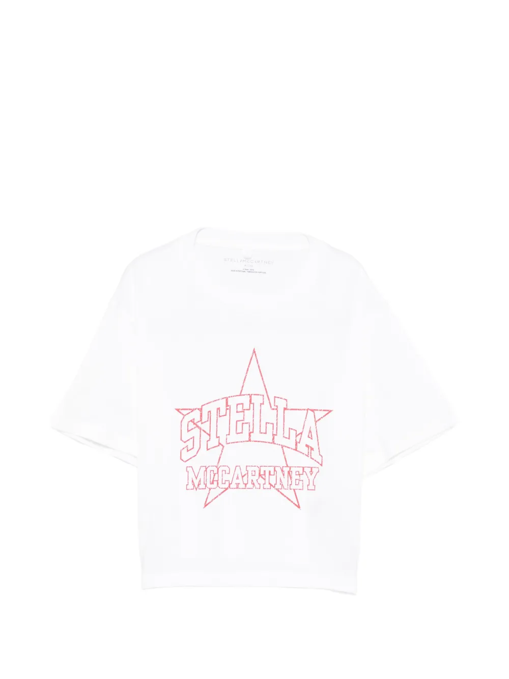 Stella McCartney Kids logo-print star-print T-shirt - Bianco