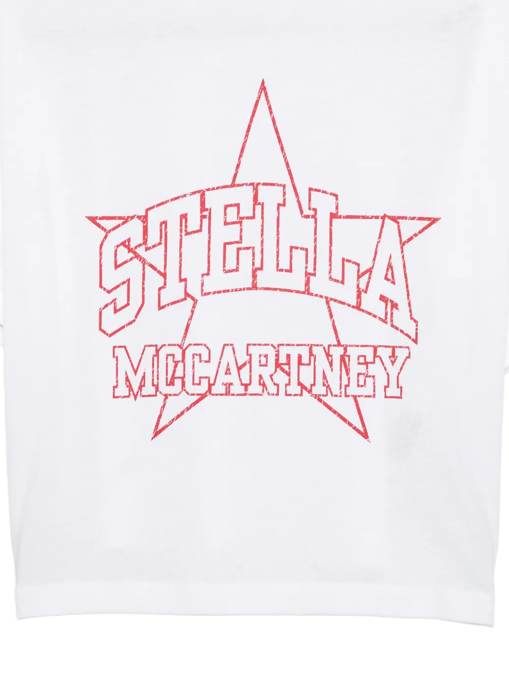 Stella McCartney Kids T-shirt met logo-print en ster-patroon Wit