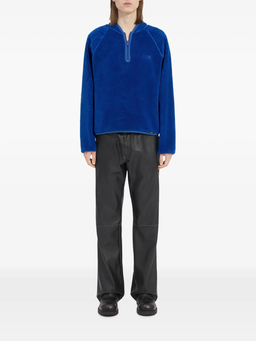 MM6 Maison Margiela Omkeerbare teddy fleece sweater Blauw