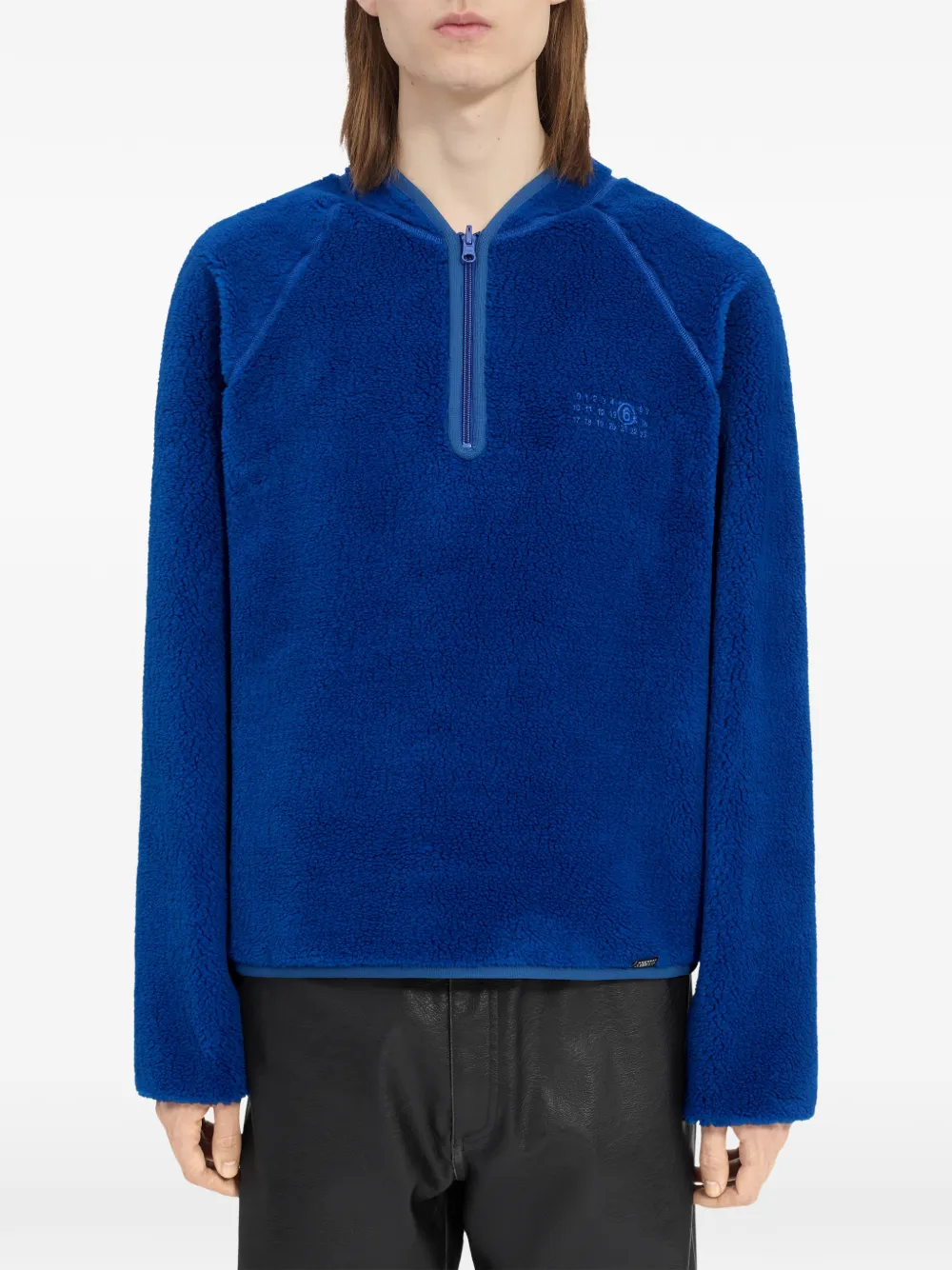 MM6 Maison Margiela Omkeerbare teddy fleece sweater Blauw