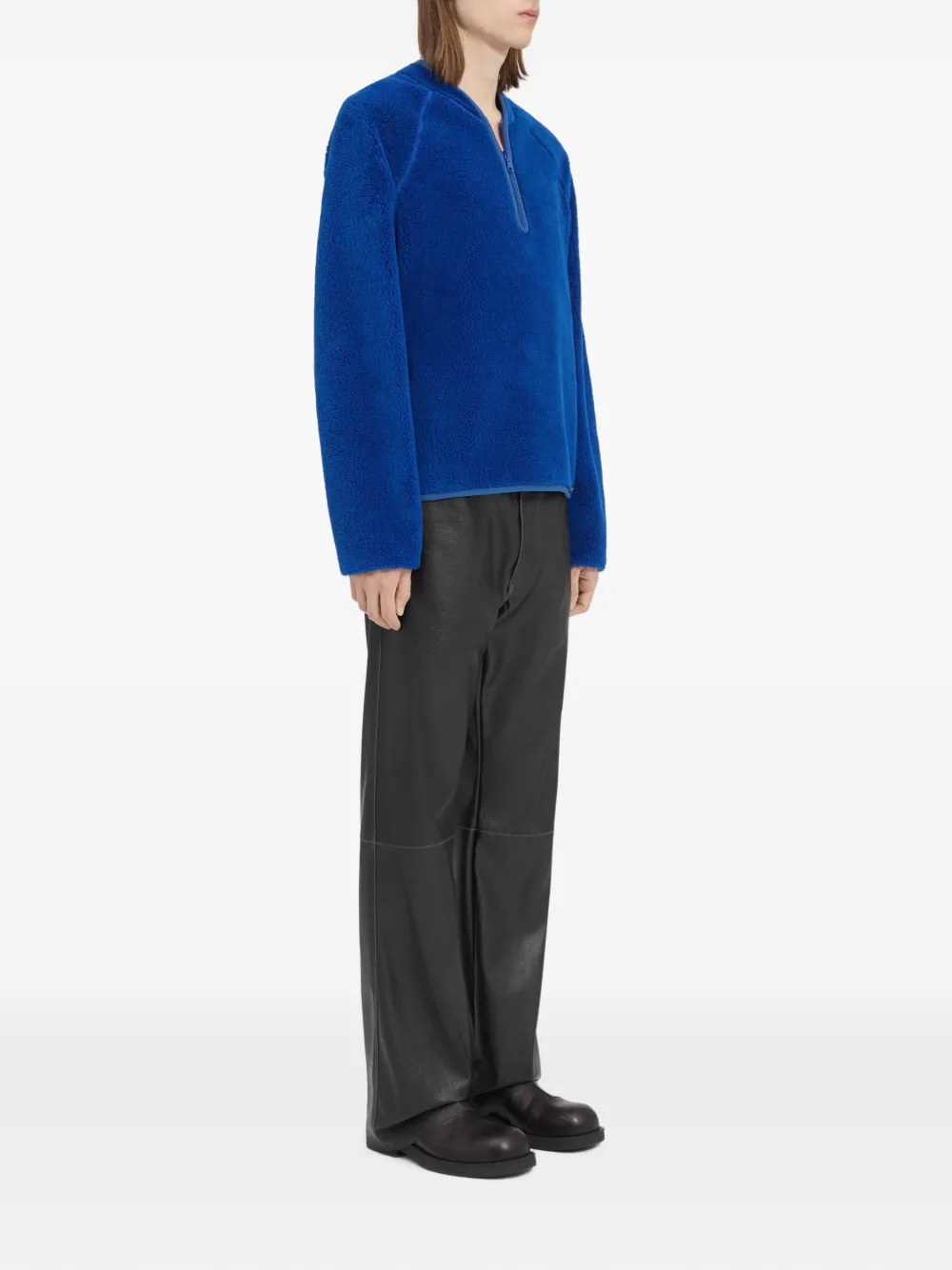MM6 Maison Margiela Omkeerbare teddy fleece sweater Blauw