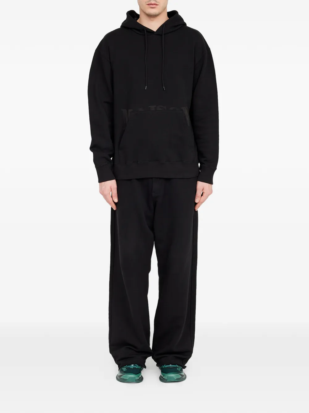 MM6 Maison Margiela Ongeborstelde katoenen hoodie Zwart