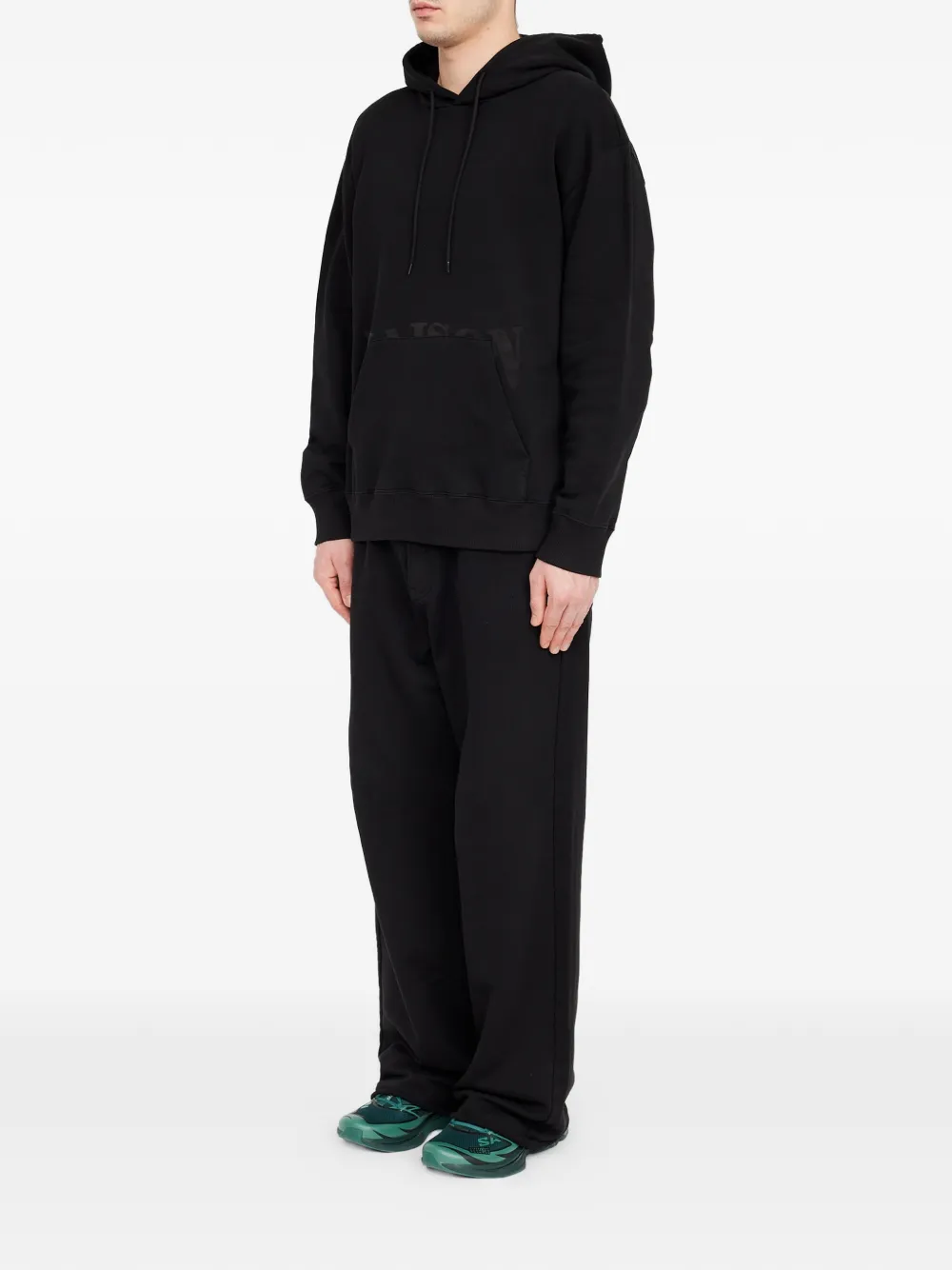 MM6 Maison Margiela Ongeborstelde katoenen hoodie Zwart