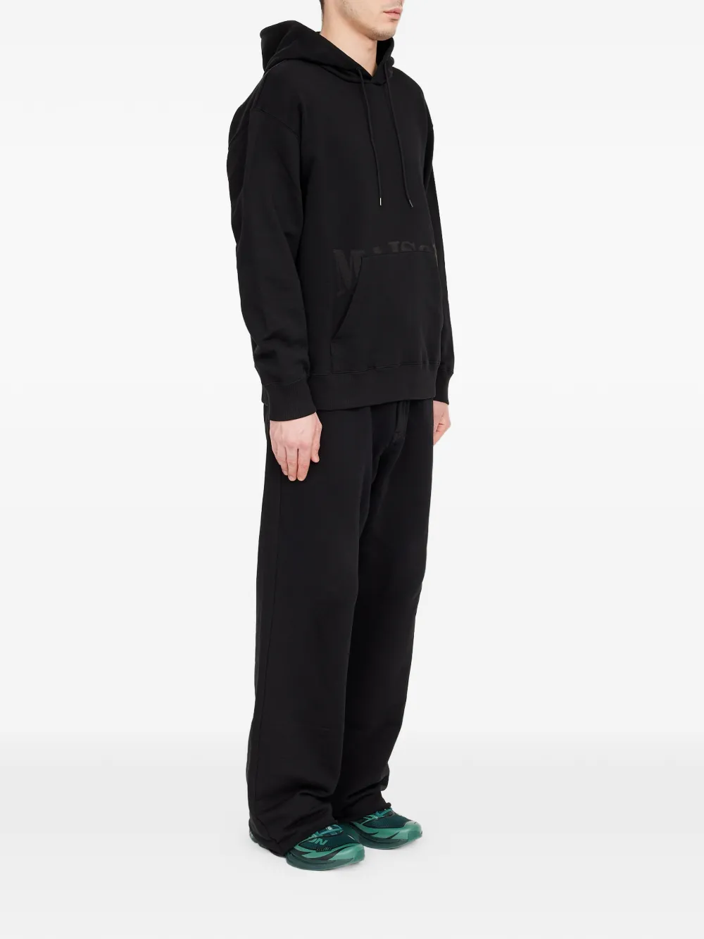 MM6 Maison Margiela Ongeborstelde katoenen hoodie Zwart