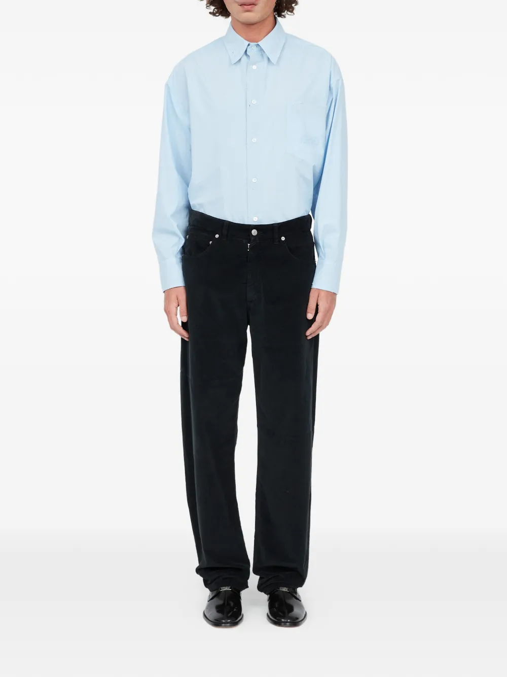 MM6 Maison Margiela Moleskin broek met geverfd effect Zwart