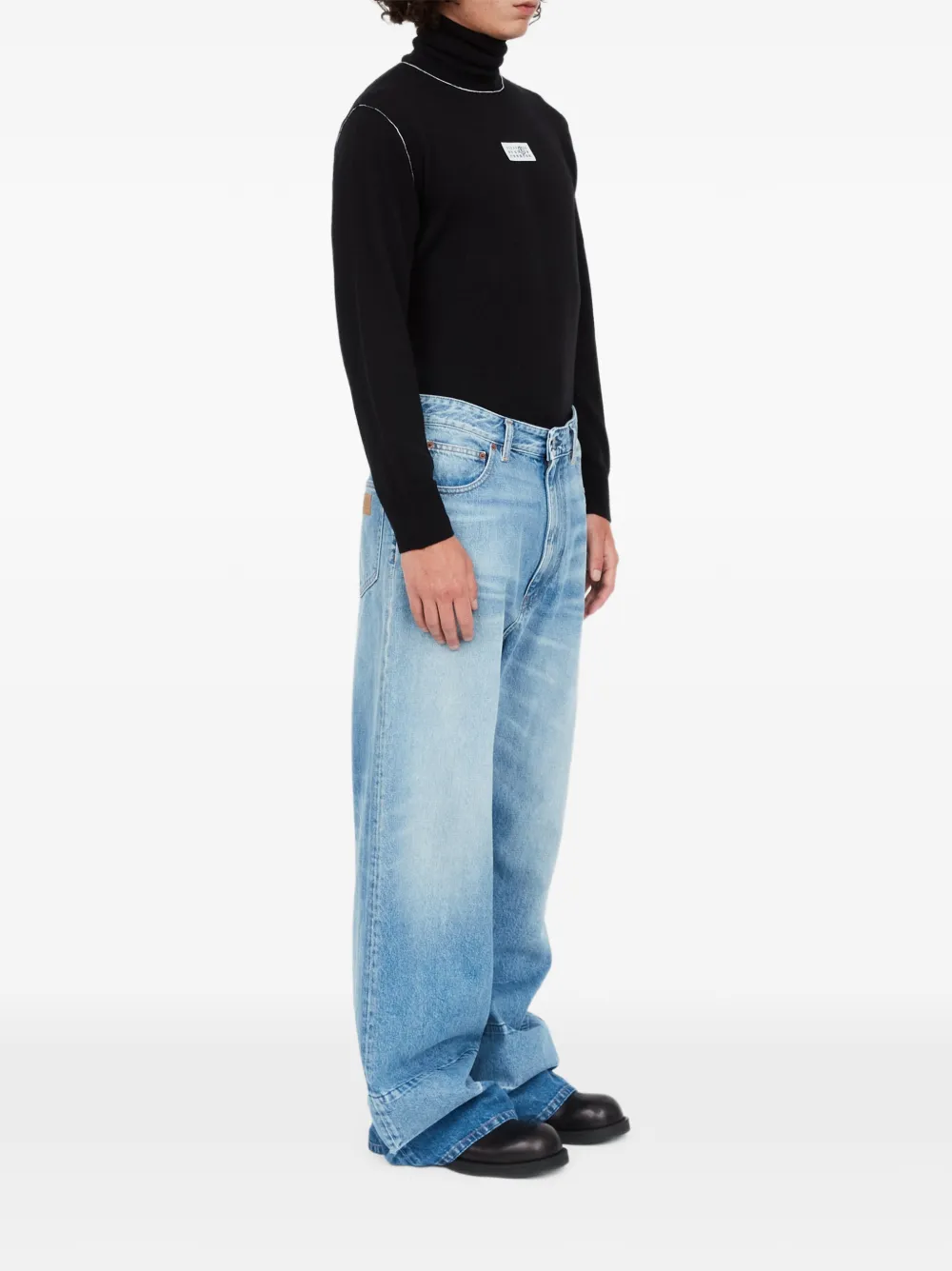 MM6 Maison Margiela Jeans met wijde pijpen Blauw