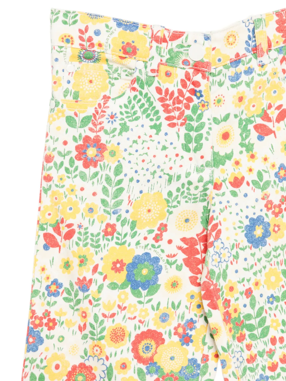 Stella McCartney Kids Jeans met bloemenprint en vijf zakken Wit
