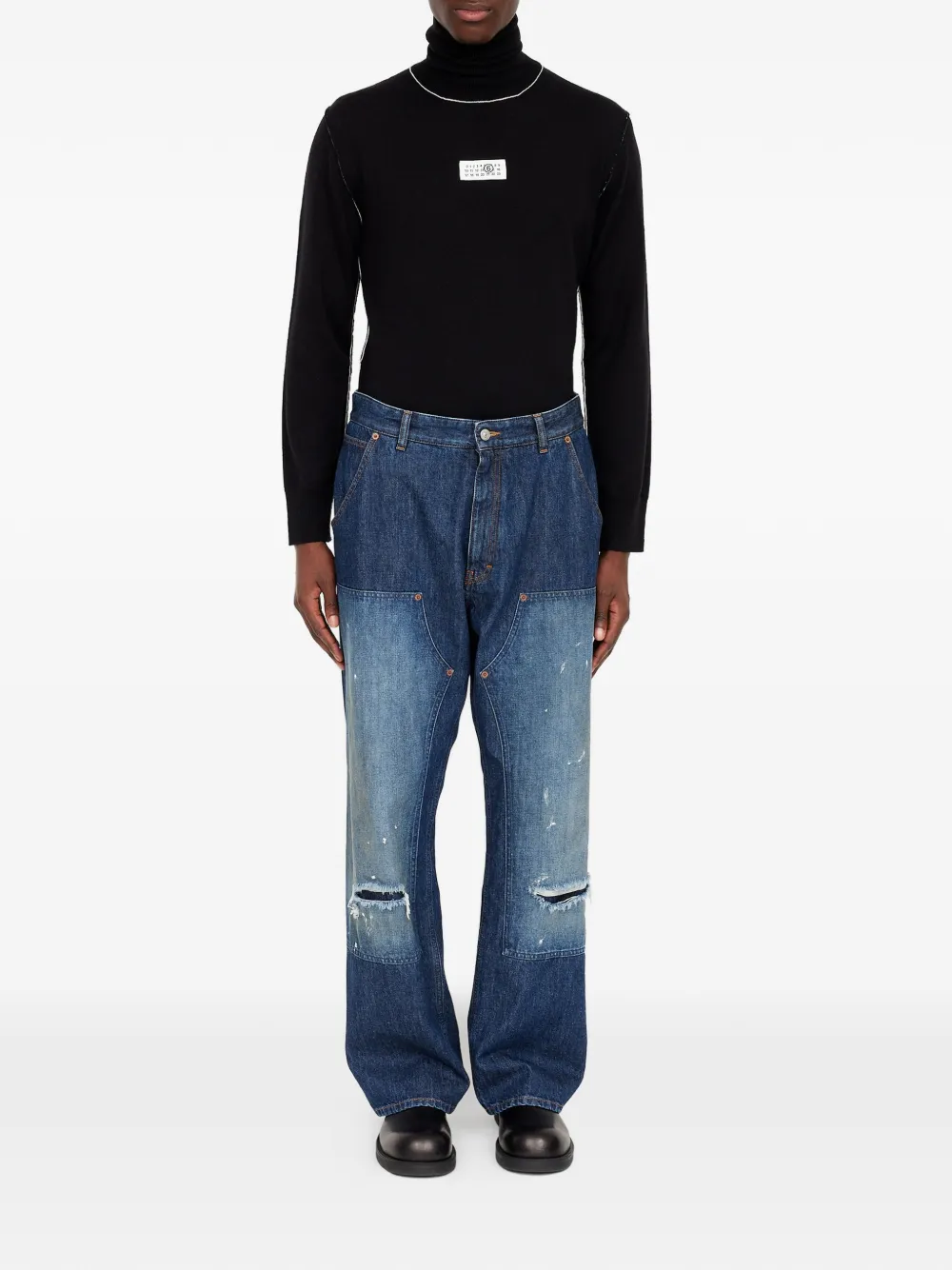  Mm6 Maison Margiela Vaqueros Rectos - Azul 