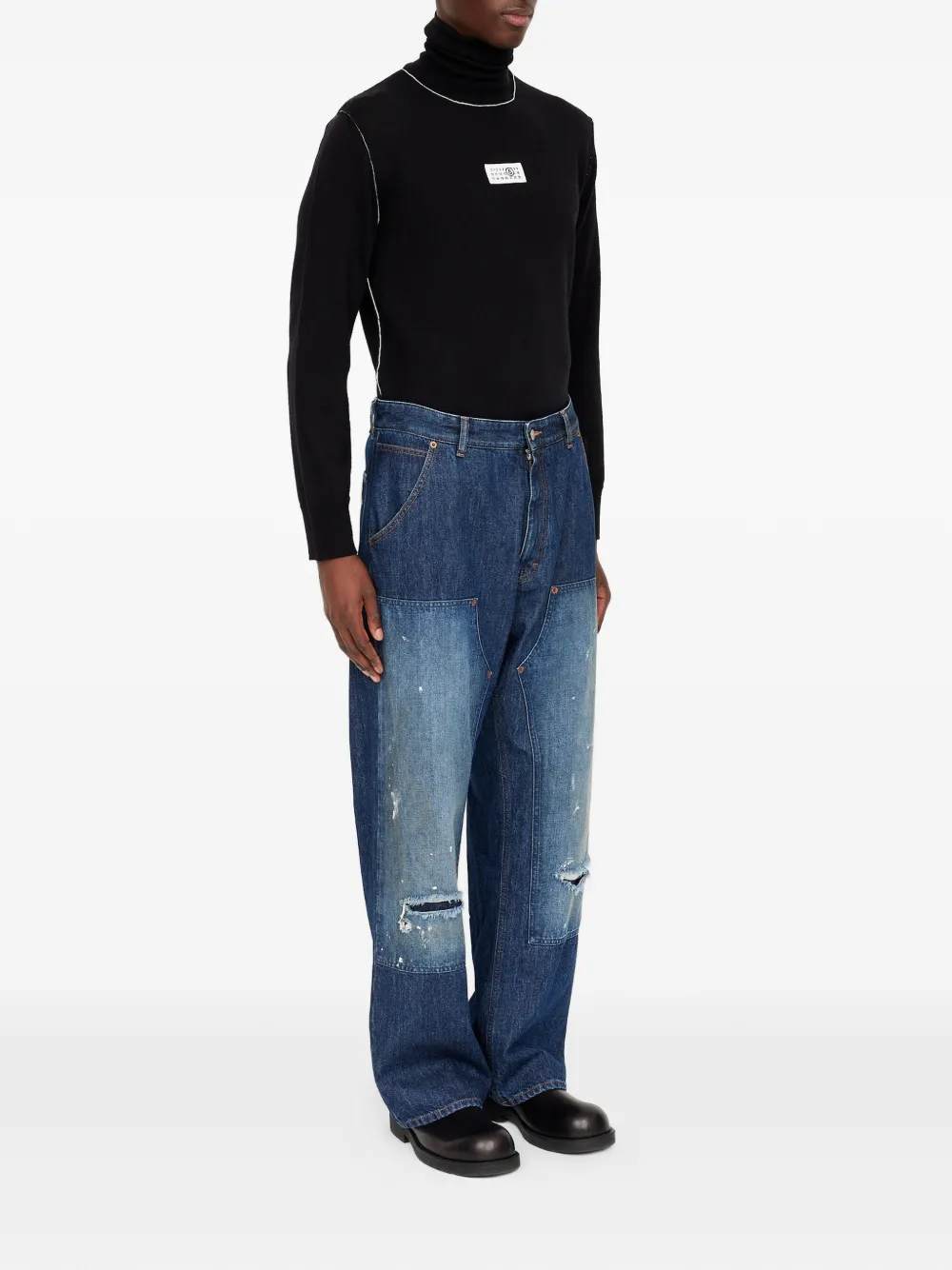  Mm6 Maison Margiela Vaqueros Rectos - Azul 