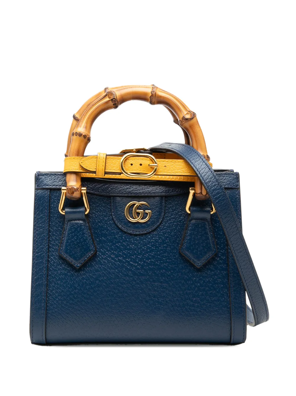 Gucci Pre-Owned 2021-2026 Small Calfskin Bamboo Diana satchel - Blue