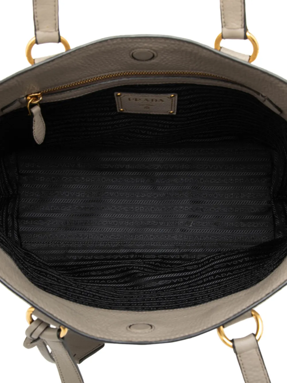 Prada Pre-owned 2000-2013 Vitello Daino Canapa Logo Tote Bag in Brown, view 5