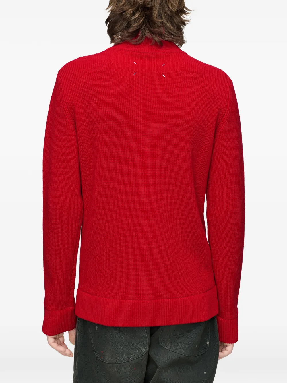 Maison Margiela Geribbelde sweater met rits Rood