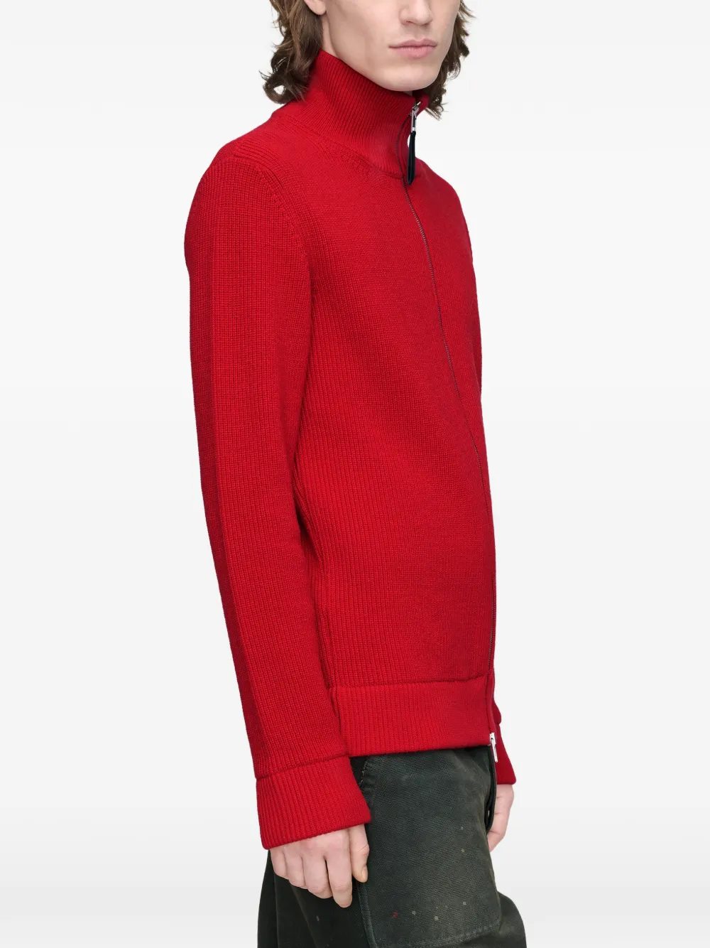 Maison Margiela Geribbelde sweater met rits Rood