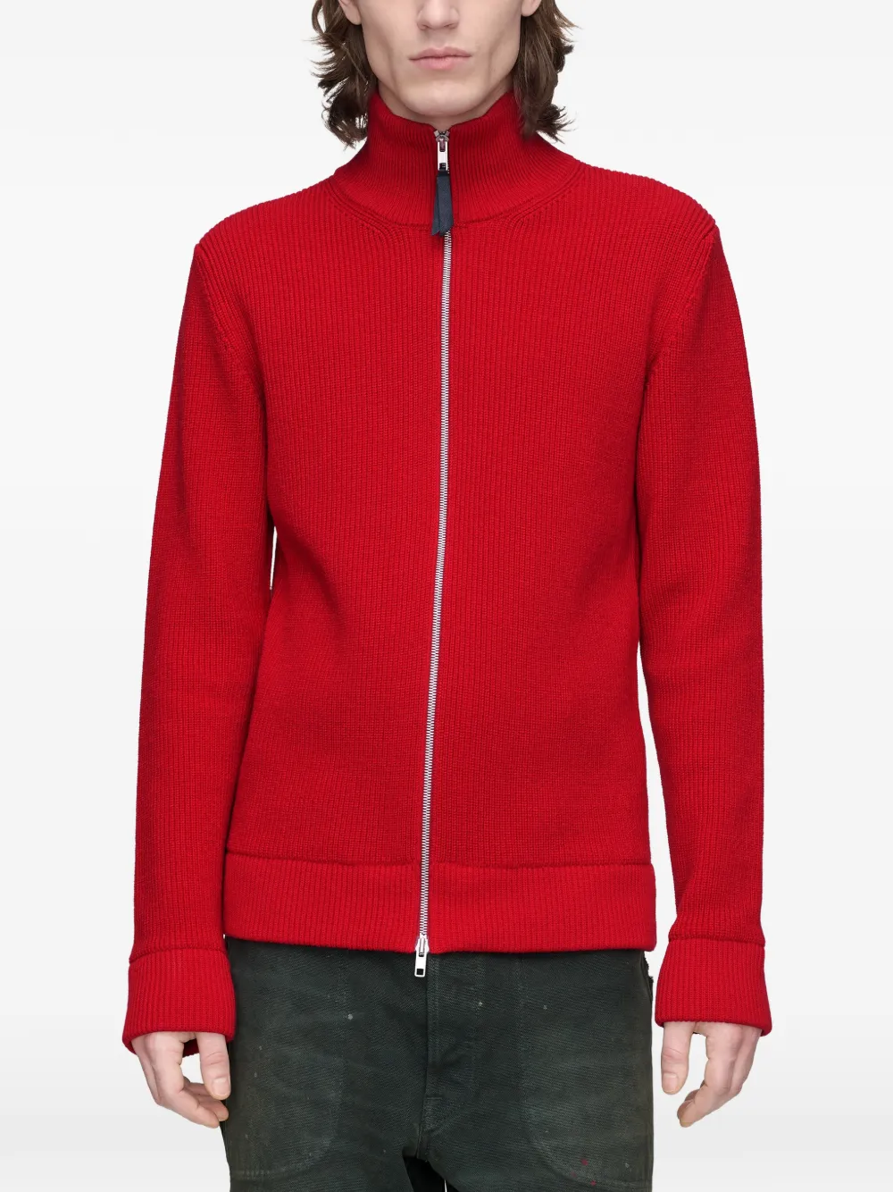 Maison Margiela Geribbelde sweater met rits Rood