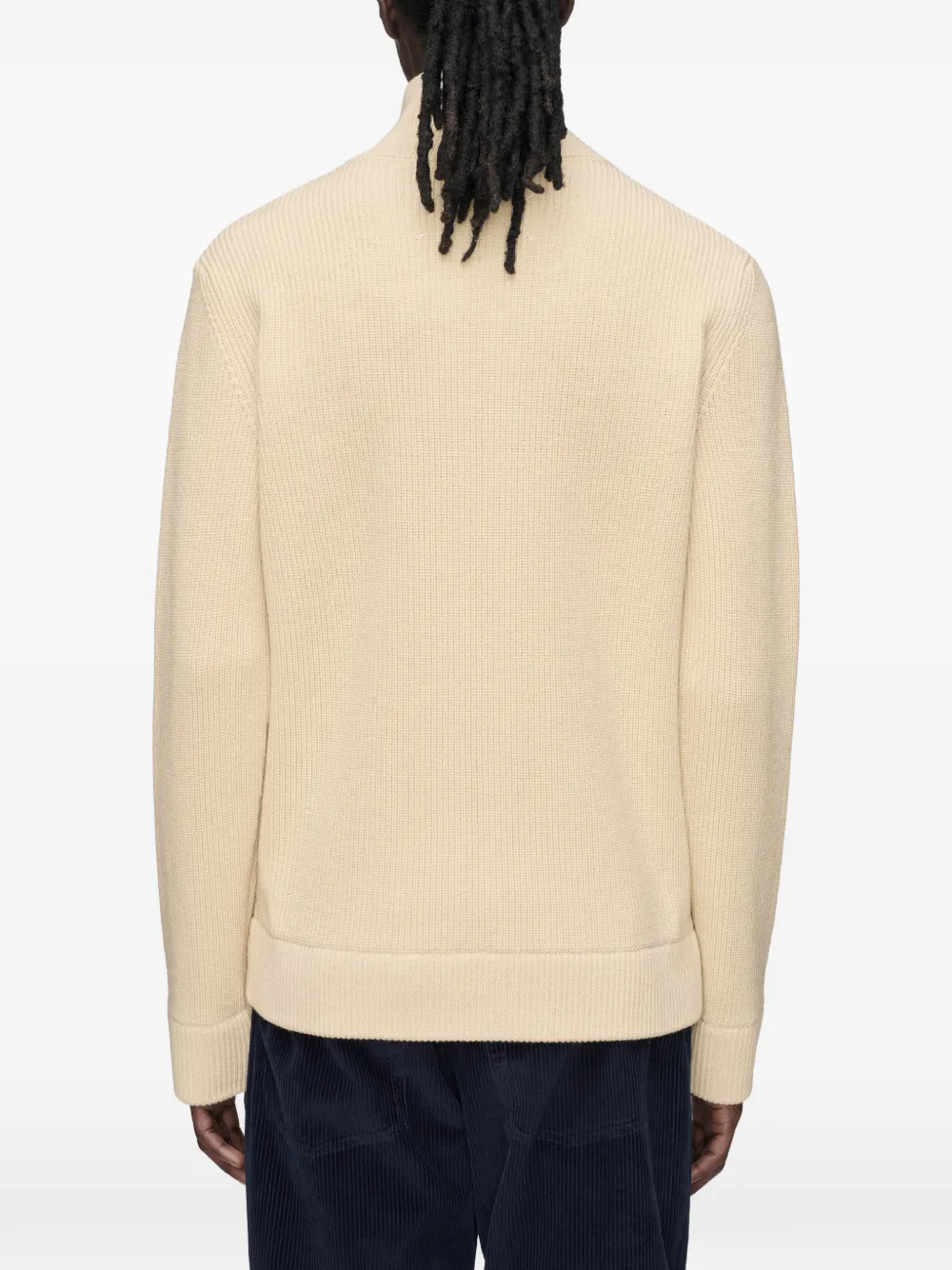Maison Margiela Ribgebreide Camionneur sweater Beige