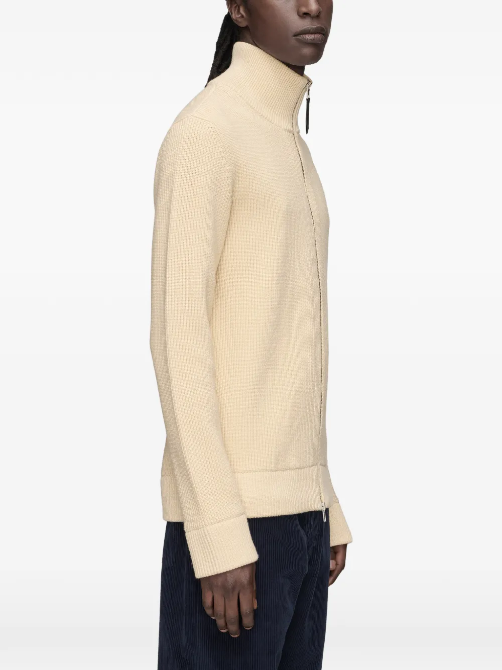 Maison Margiela Ribgebreide Camionneur sweater Beige