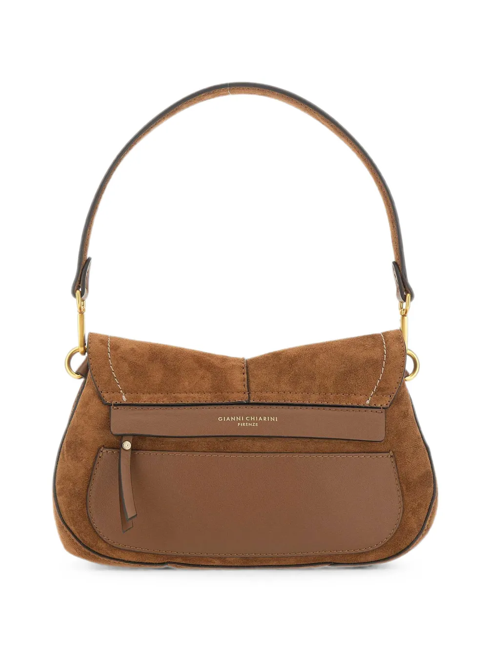 GIANNI CHIARINI medium Helena Round suede tote bag - Marrone