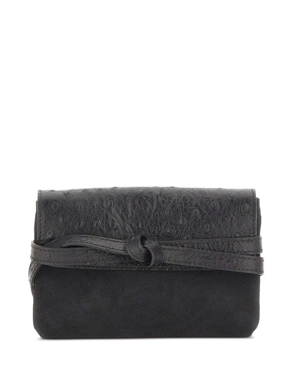 GIANNI CHIARINI Belty mini-tas met struisvogel-effect Zwart