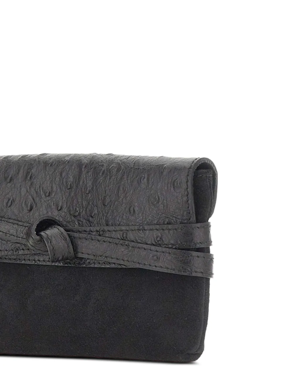GIANNI CHIARINI Belty mini-tas met struisvogel-effect Zwart