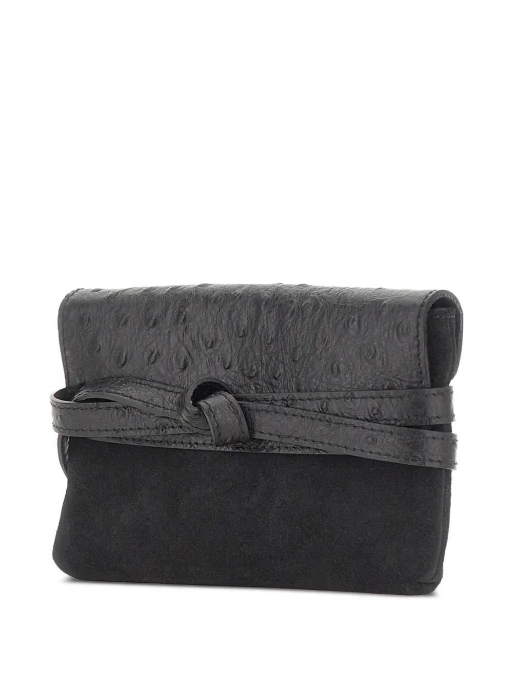 GIANNI CHIARINI Belty mini-tas met struisvogel-effect Zwart