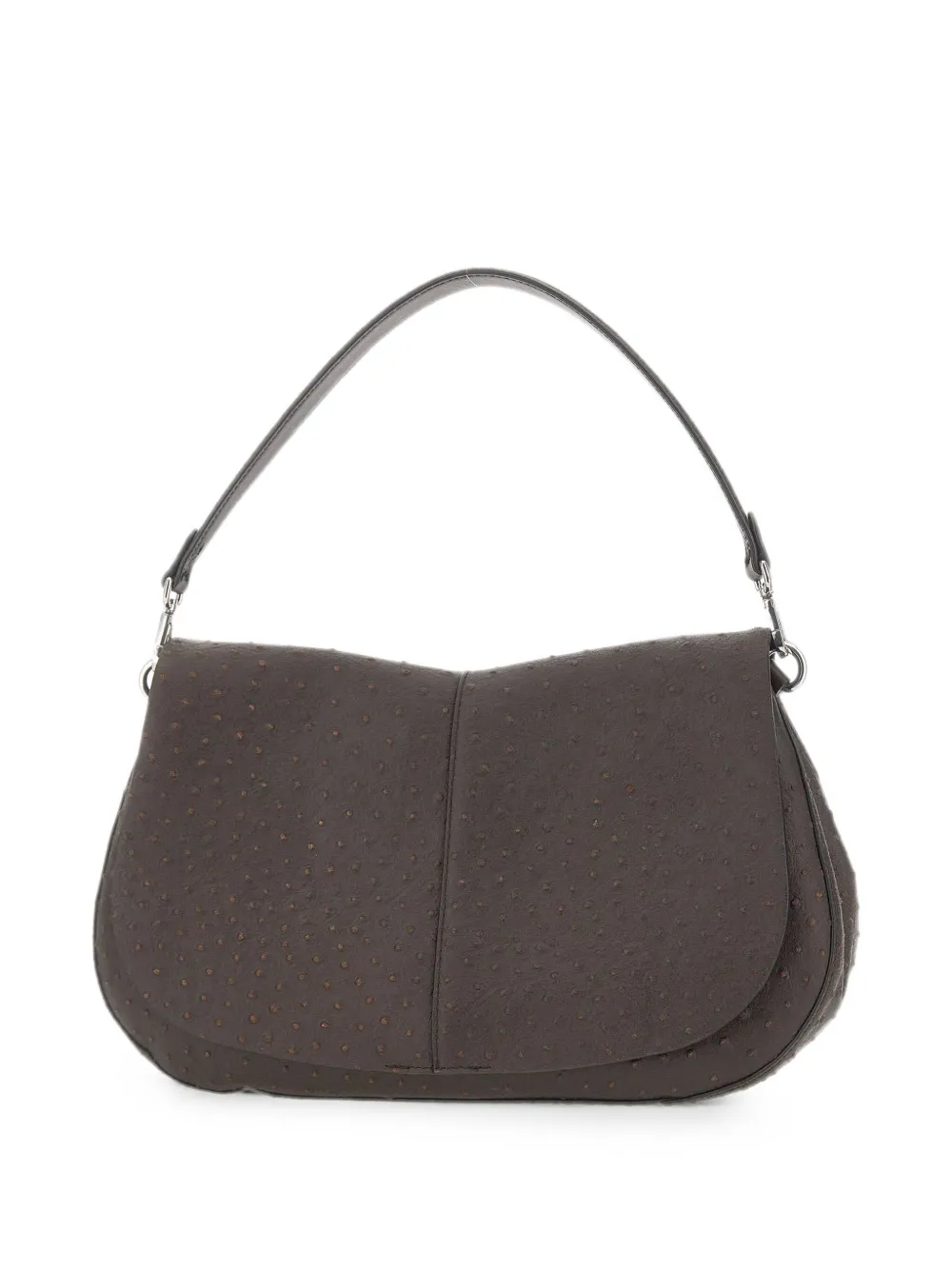 GIANNI CHIARINI Medium Helena Round schoudertas met struisvogel-effect Bruin