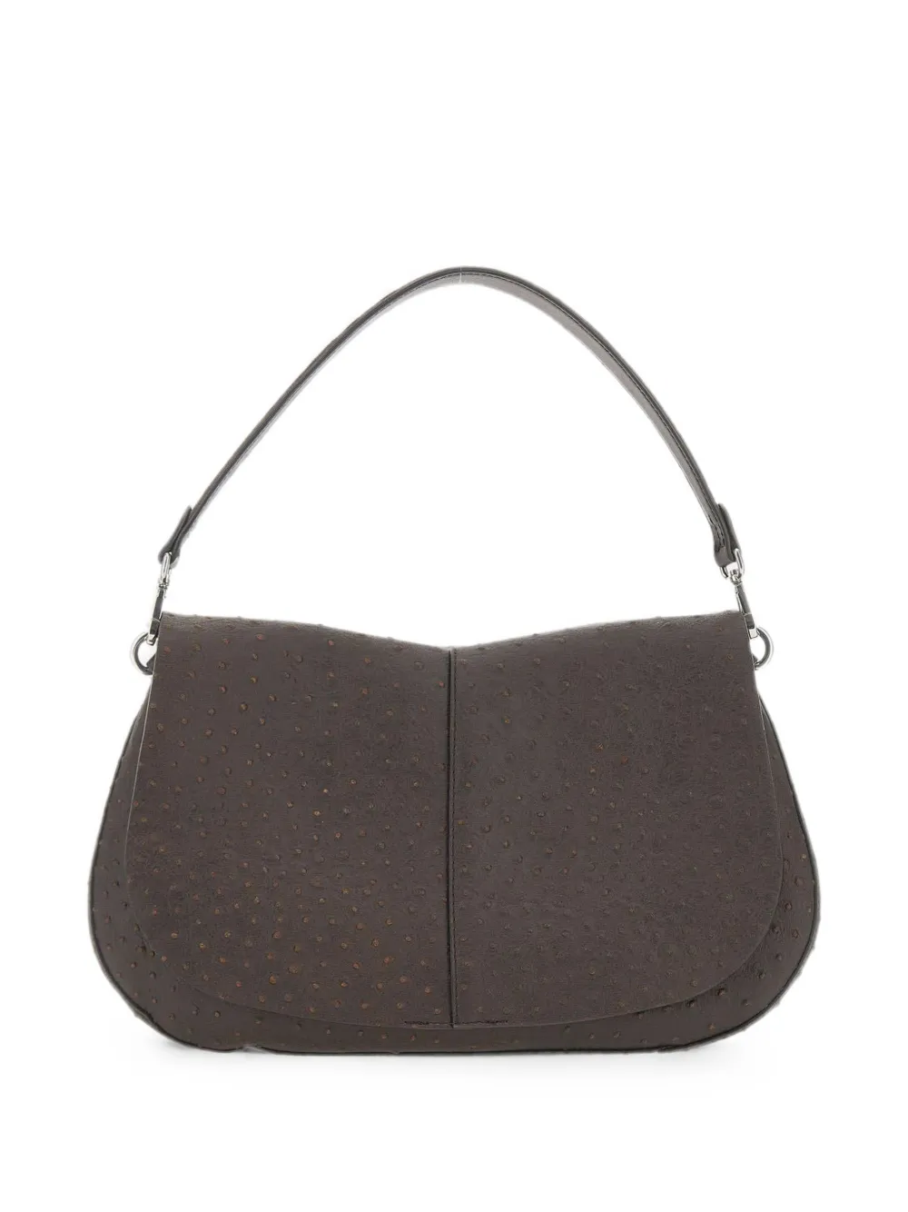GIANNI CHIARINI Medium Helena Round schoudertas met struisvogel-effect Bruin