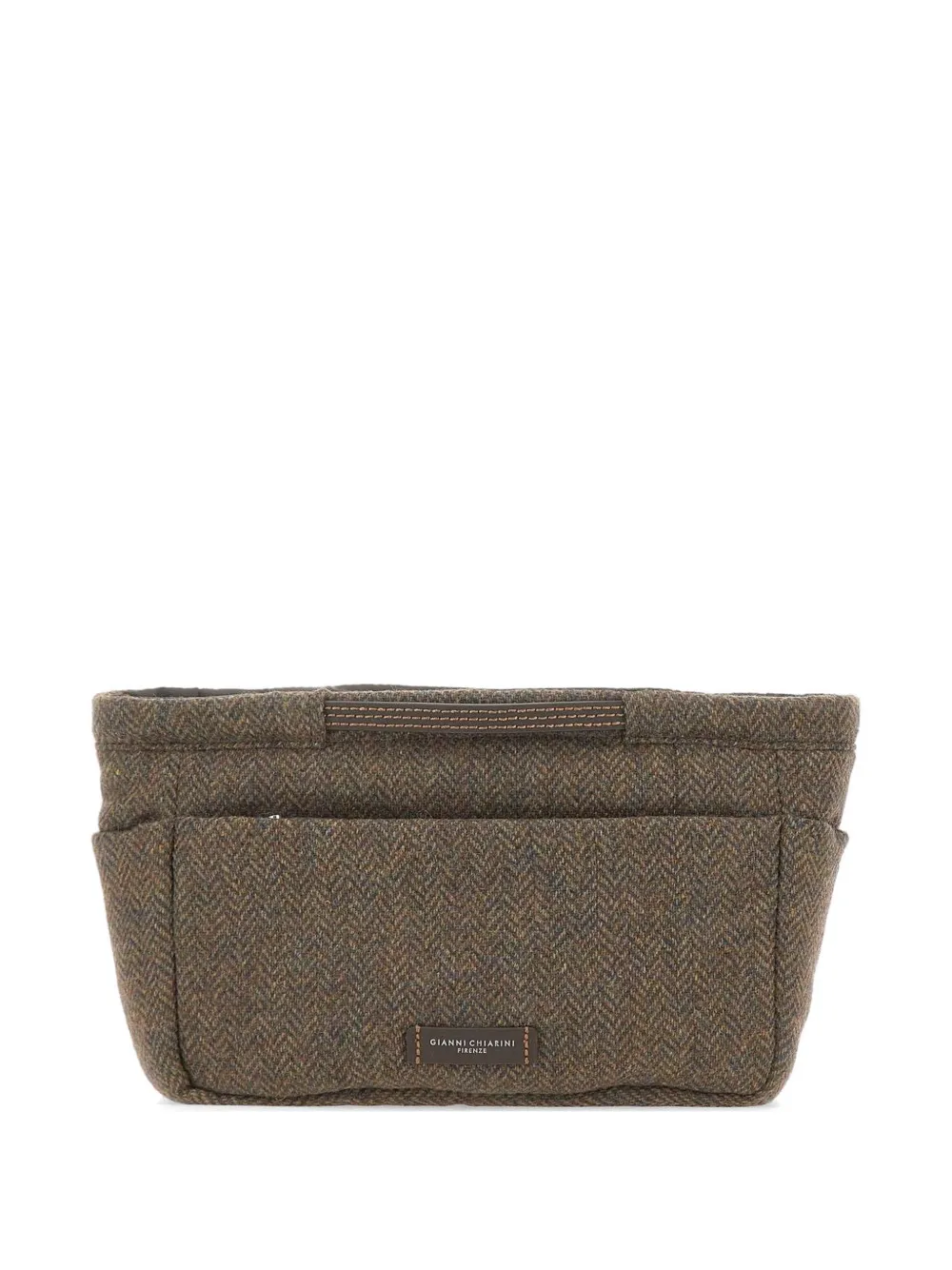 GIANNI CHIARINI Bags in Bag herringbone wool clutch bag - Marrone
