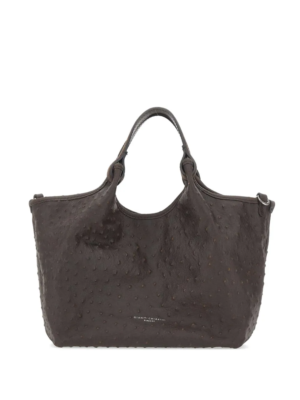 GIANNI CHIARINI medium Dua ostrich-effect tote bag - Marrone
