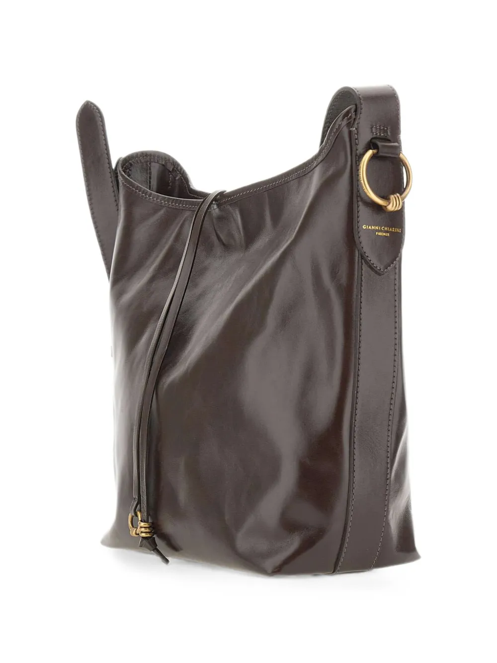 GIANNI CHIARINI Carla leren schoudertas Bruin