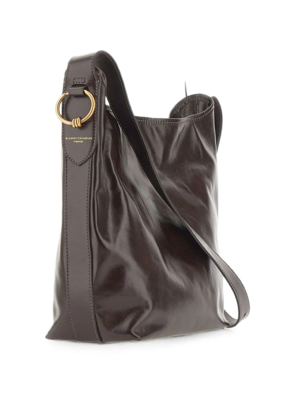GIANNI CHIARINI Carla leren schoudertas Bruin