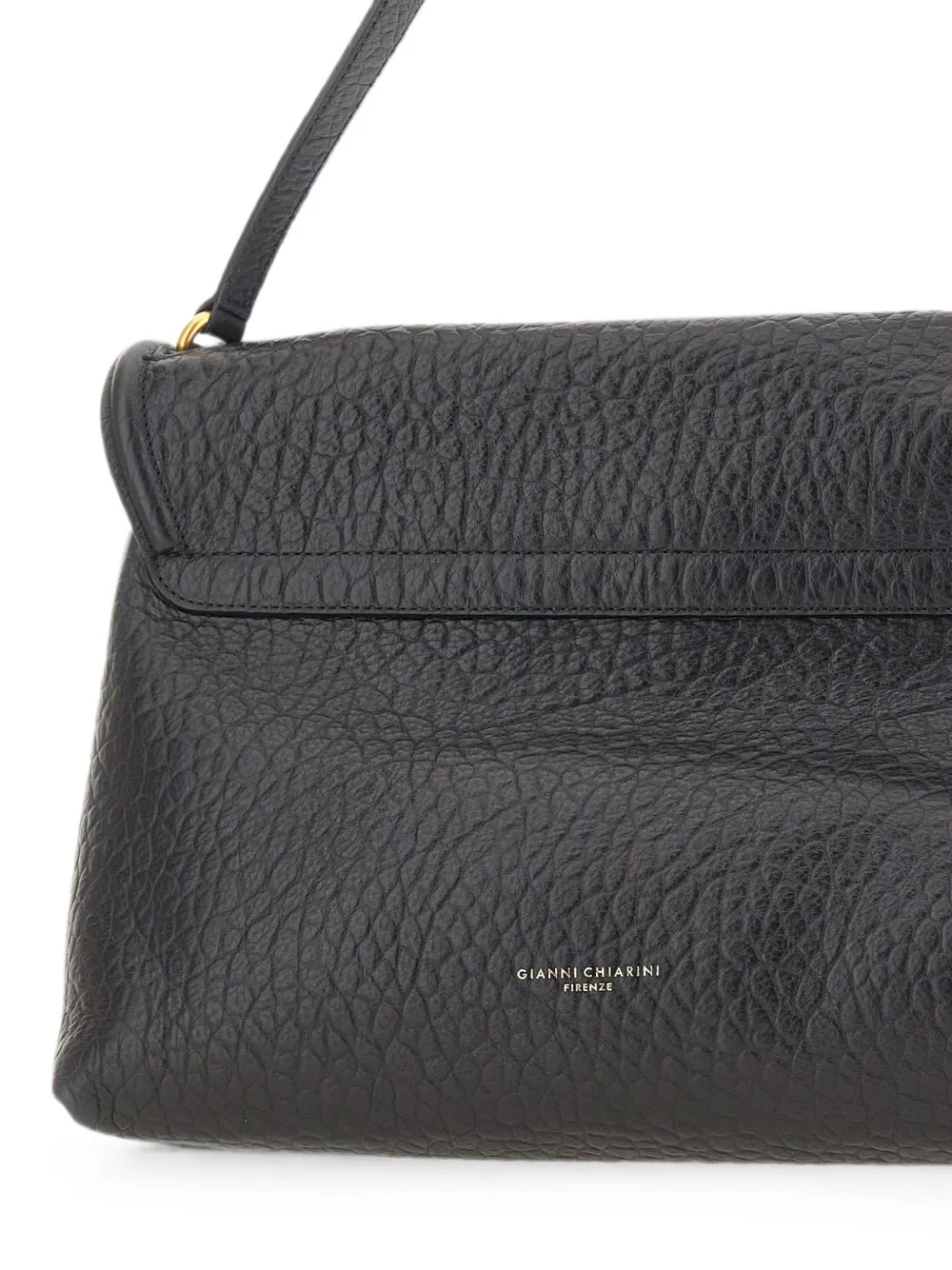 GIANNI CHIARINI Bea leren schoudertas met textuur Zwart