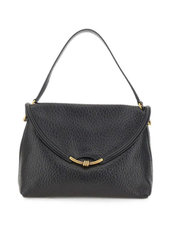 GIANNI CHIARINI Bea グレインレザーショルダーバッグ | ブラック 