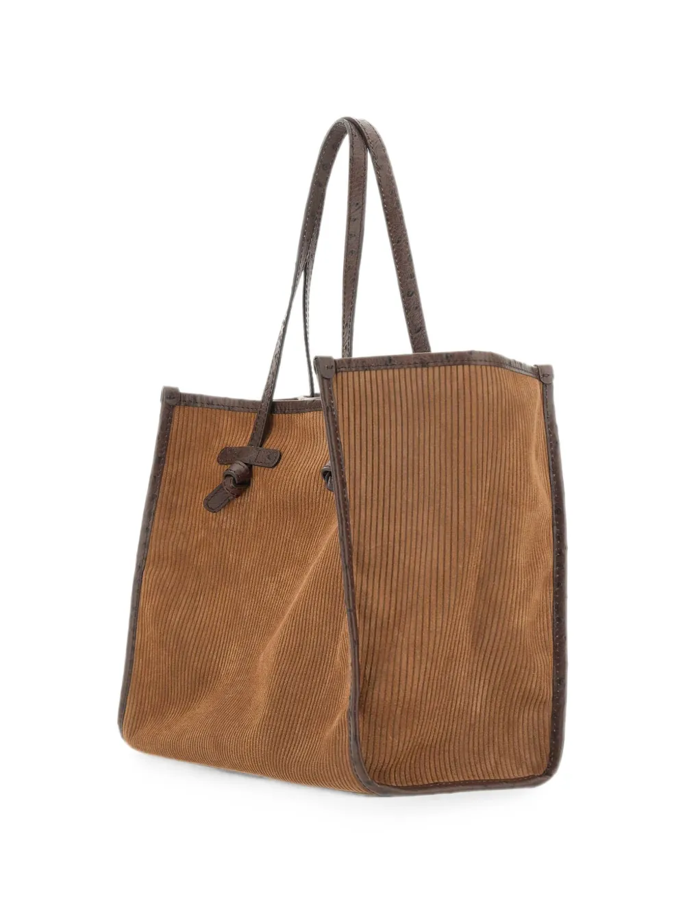 MARCELLA CLUB Marcella grote geribbelde suède schoudertas Beige