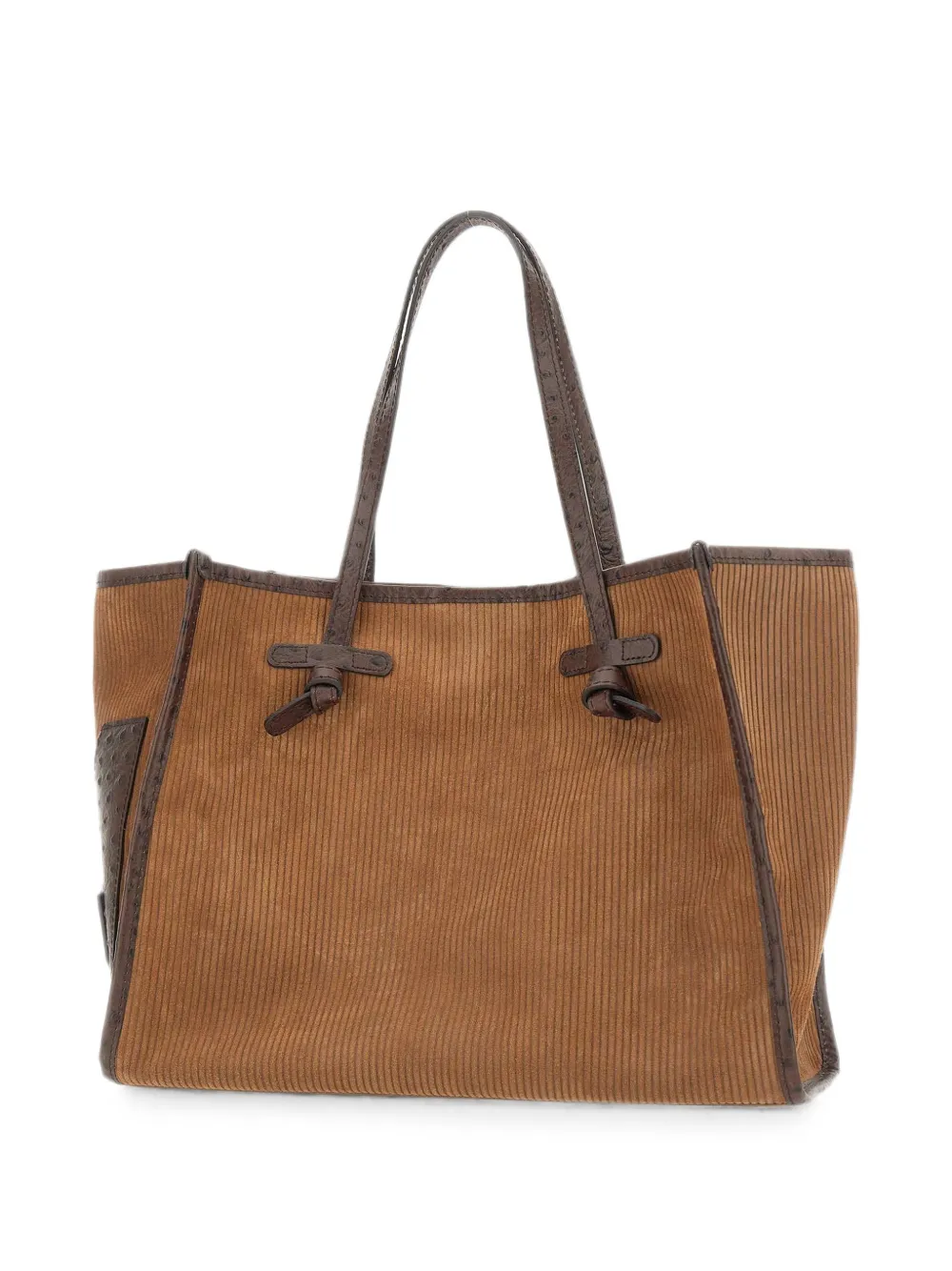 MARCELLA CLUB Marcella grote geribbelde suède schoudertas Beige