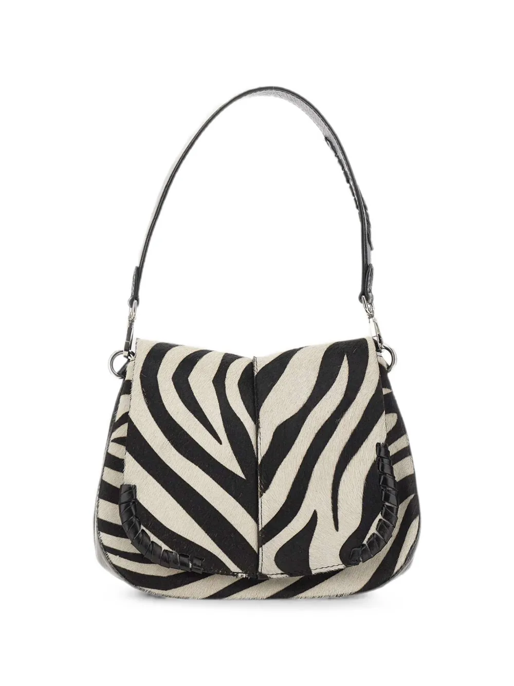 GIANNI CHIARINI Helena zebra-print shoulder bag - Black