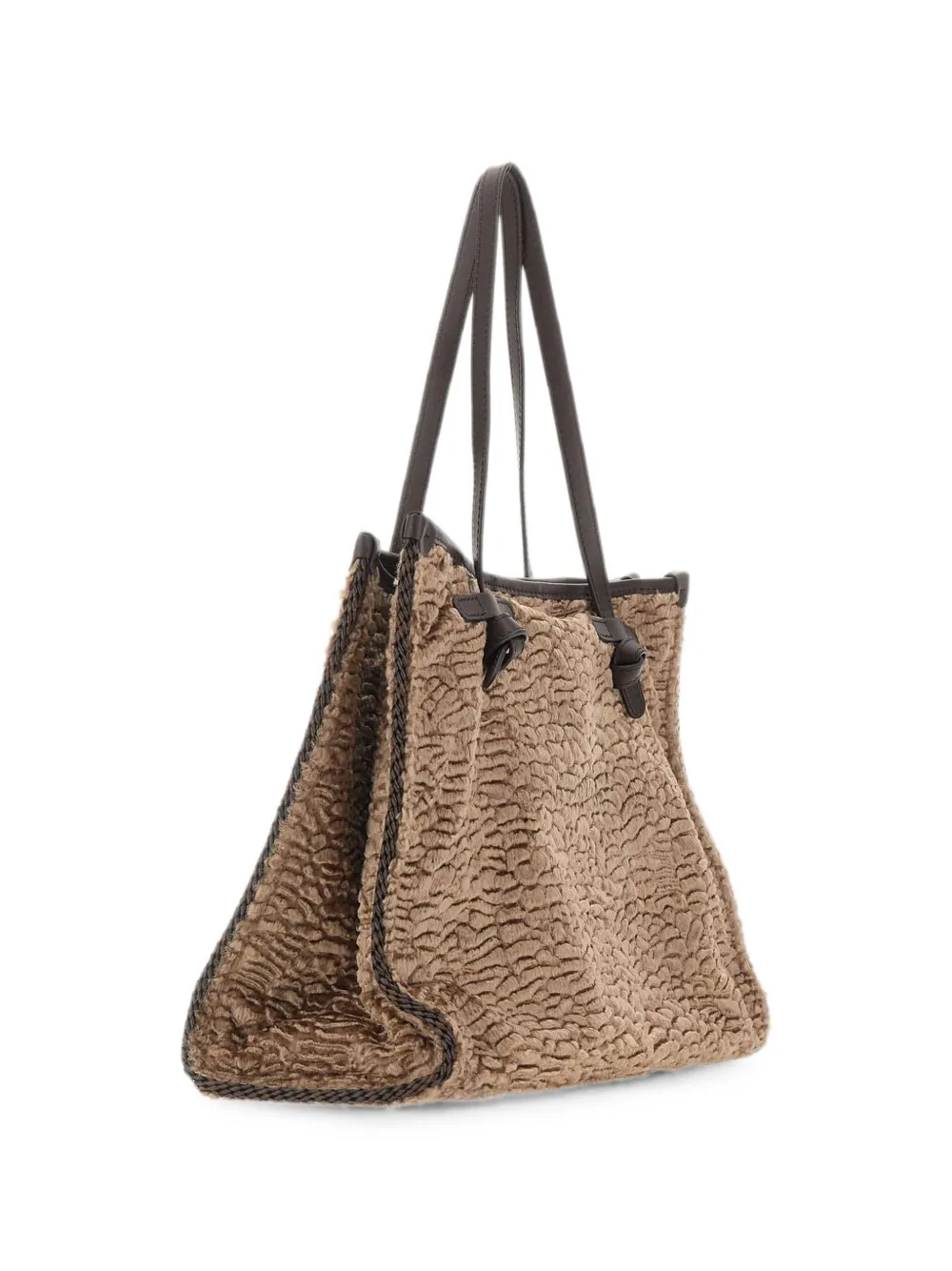 MARCELLA CLUB Marcella shopper met imitatiebont-effect Beige