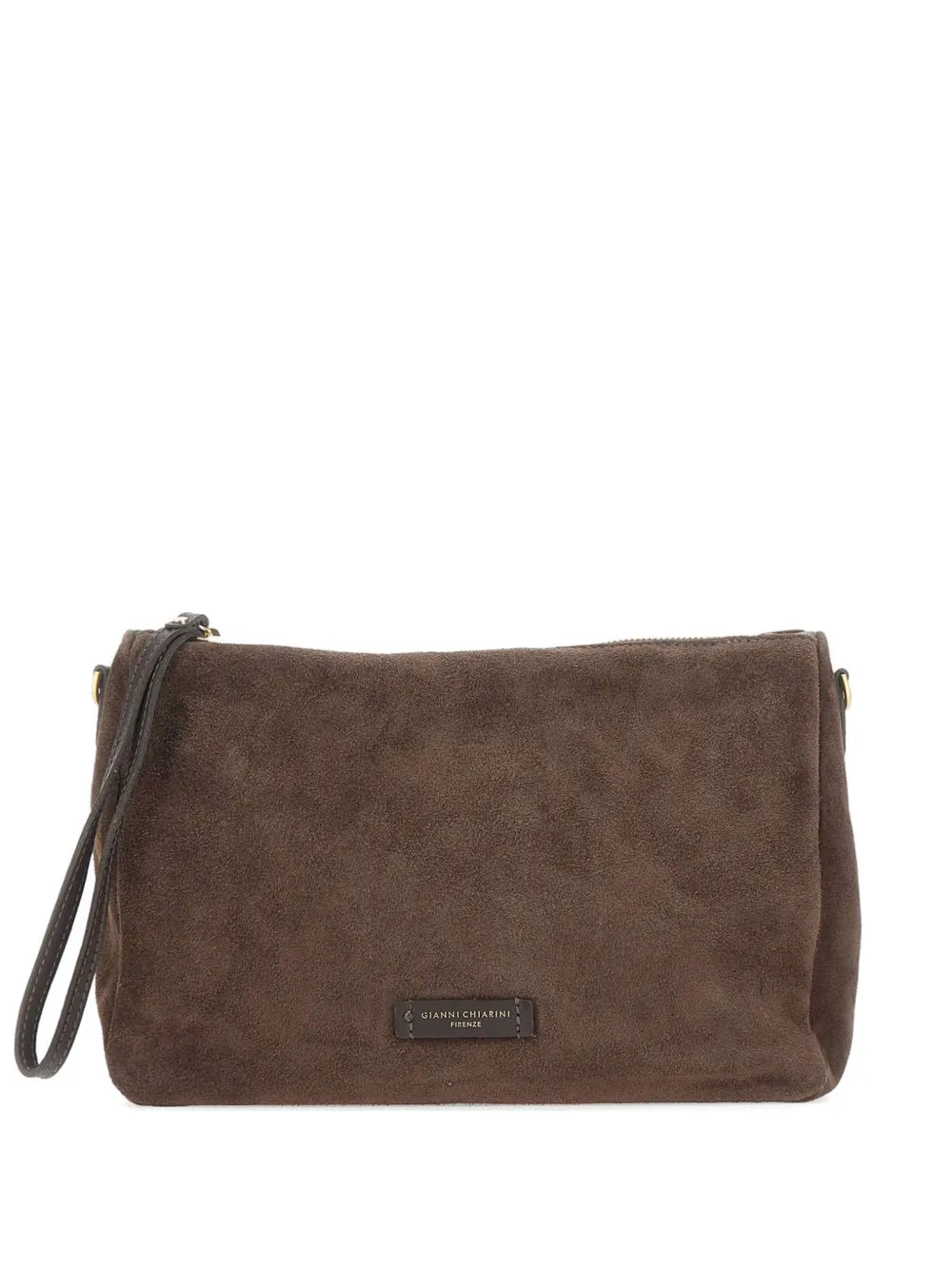 GIANNI CHIARINI Nora Pouch suede clutch bag - Marrone