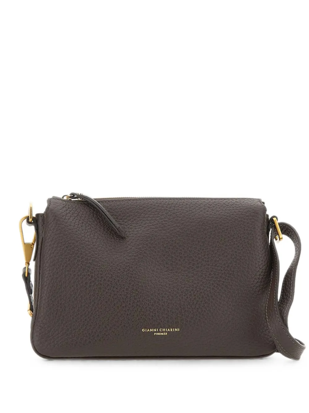 GIANNI CHIARINI Brooke grained leather crossbody bag - Marrone