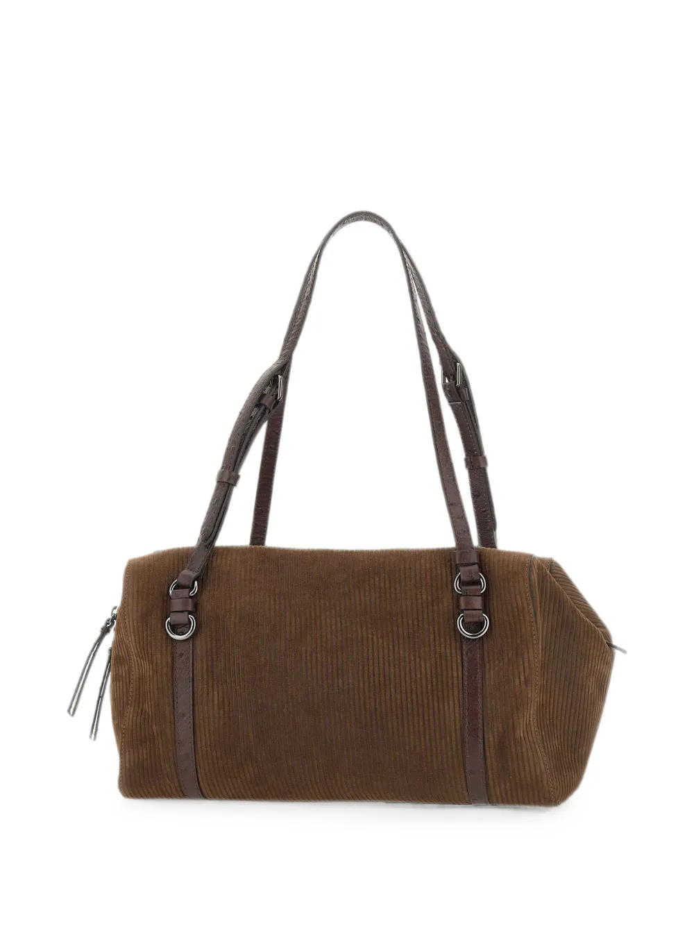 GIANNI CHIARINI Terry geribbelde suède schoudertas Bruin