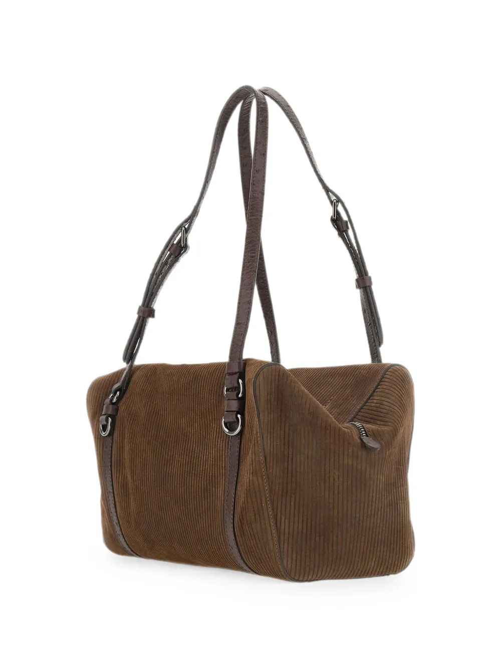 GIANNI CHIARINI Terry geribbelde suède schoudertas Bruin